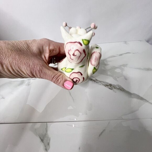 Lacombe WhimsiClay Floral Playful Cat Figurine - Picture 8 of 11